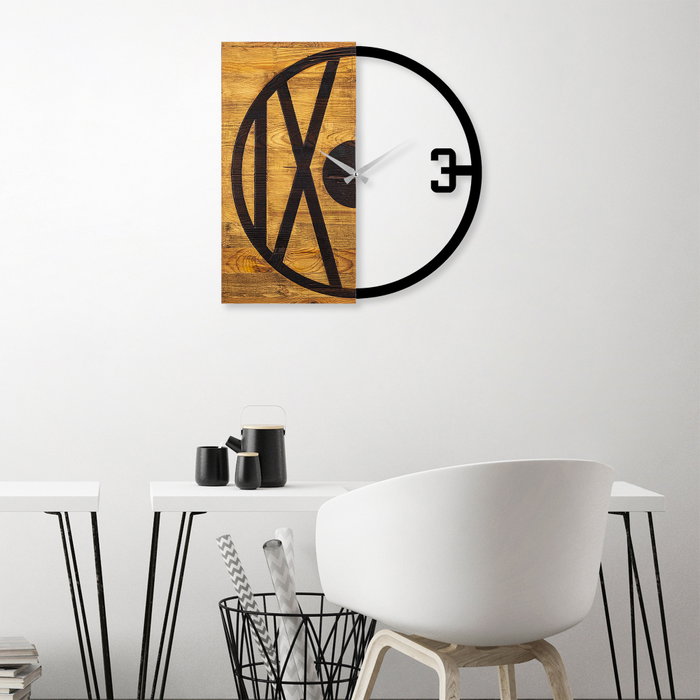 Wallity Wooden Clock 24 Nogal y Negro Wallity Wooden Clock 24 Nogal y Negro